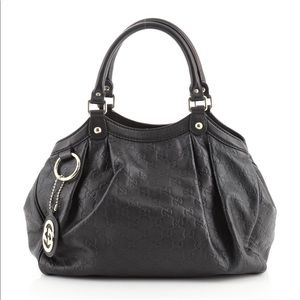 Gucci Sukey Guccissima Black Leather Tote